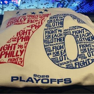 2026 Playoffs '76' Graphic Short Sleeve Tee - White with Red & Blue
